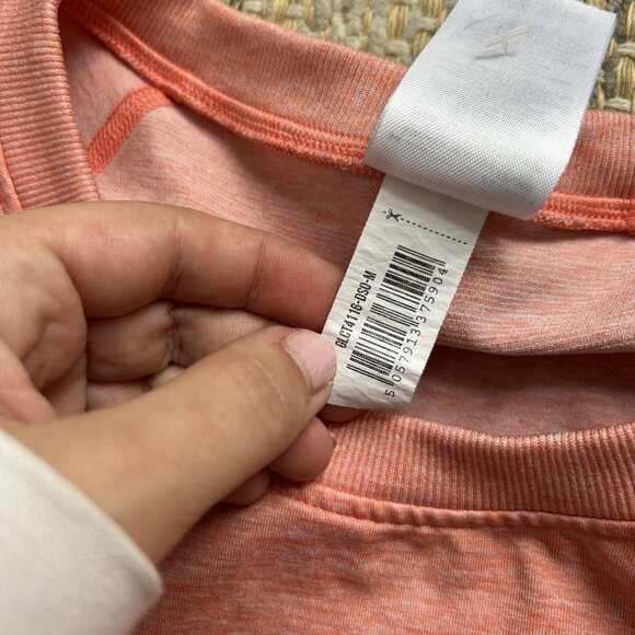 Gymshark Adapt Marl Orange Crop Top Long Sleeve Large Ruched Training Stretch - Picture 12 of 13